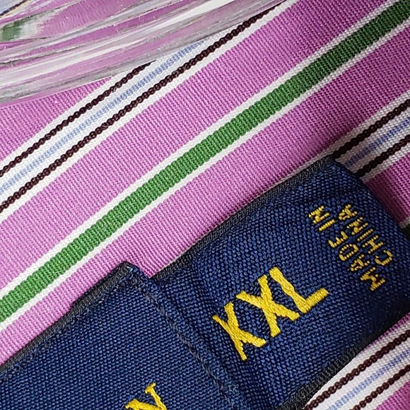Polo Ralph Lauren Oxford Men's 2XL 120's Poplin Pink Stripe LS Button Down Shirt - Picture 8 of 10